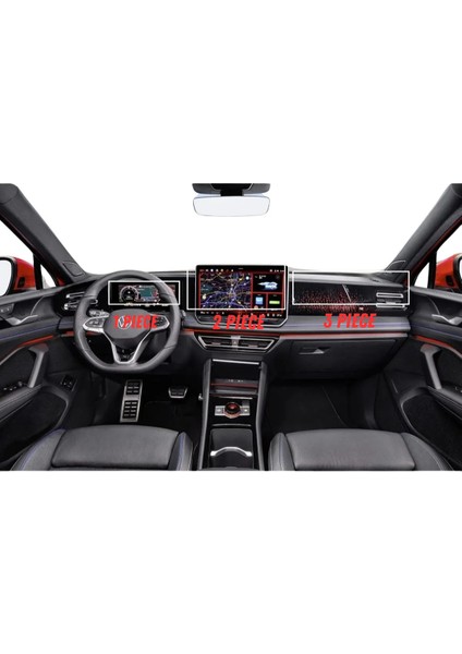 Volkswagen Yeni Id.7 E-Tsı 2024 Multimedya Gösterge ve Klima Konsol Uyumlu Set Nano Ekran Koruyucu