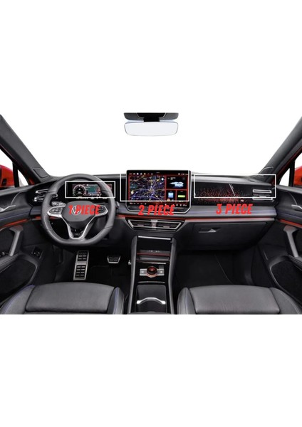 Volkswagen Yeni Id.4 E-Tsı 2024 Multimedya Gösterge ve Klima Konsol Uyumlu Set Nano Ekran Koruyucu