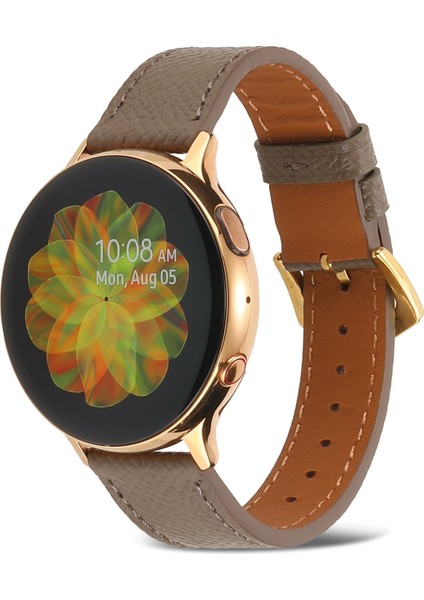 Samsung Galaxy Watch4 20MM Koyu Kahve Için Hakiki Deri Watch Band (Yurt Dışından)