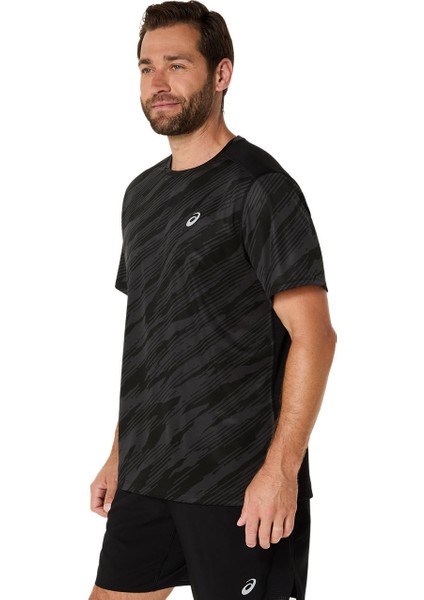 Asics Core All Over Print Ss Top Erkek Siyah 2011D212-001
