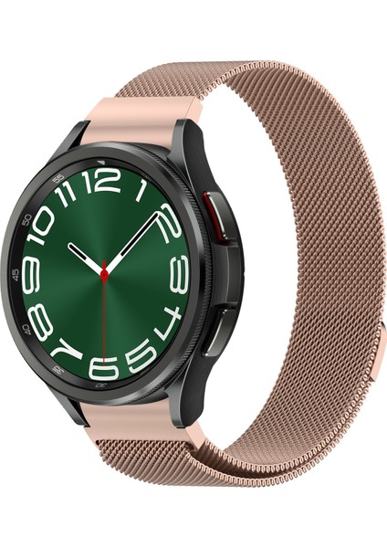 Samsung Galaxy Watch 6/6 Klasik Gül Altın Için Manyetik Metal Kayış (Yurt Dışından)