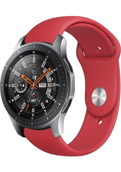 Samsung Galaxy Watch Active 2 22MM Kırmızı Için Tek Renkli Silikon Watch Band (Yurt Dışından)