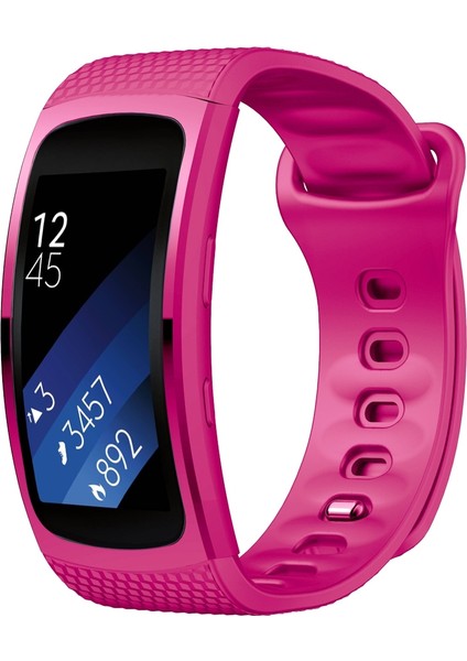 Samsung Gear Fit2 SM-R360 Için Silikon Saat Bandı, Bilek Kayışı Boyutu: 150-213MM Gül Kırmızı (Yurt Dışından)