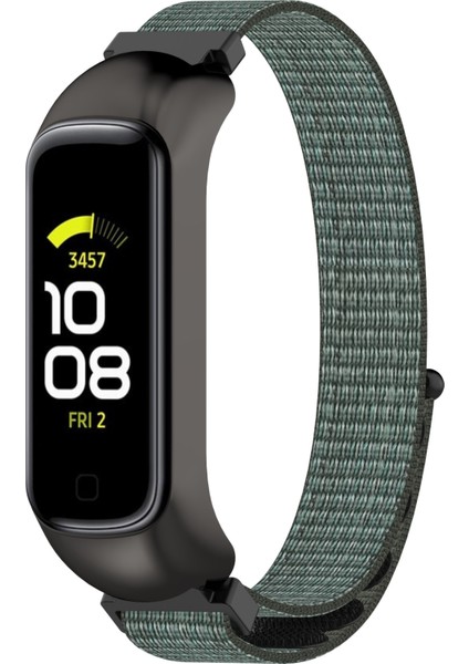 Samsung Galaxy Fit 2 Naylon Döngü Watch Band Gri + Siyah Çerçeve Için (Yurt Dışından)