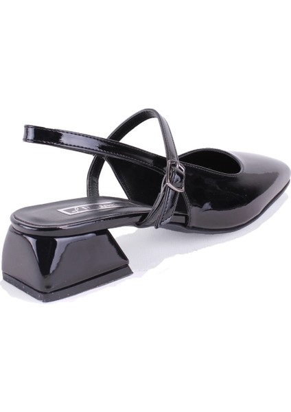 DZA07-81500 Siyah Rugan Klasik Topuklu Kadın Ayakkabı fırsatları