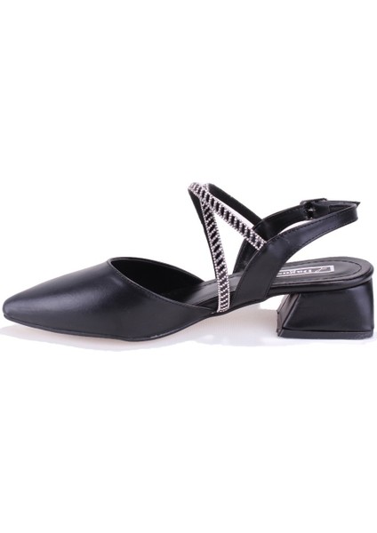 DZA07-1143311 Siyah Klasik Topuklu Kadın Ayakkabı modelleri