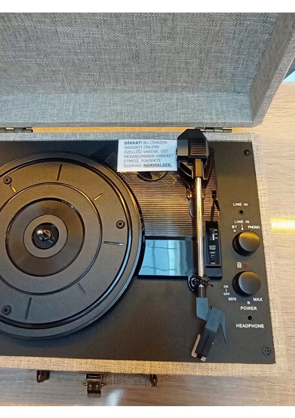 Record Master S-T14012 Retro Pikap Bej Rengi 33-45-78 Devir Çalabilme Bluetooth - Aux