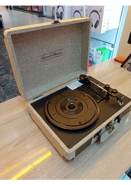 Record Master S-T14012 Retro Pikap Bej Rengi 33-45-78 Devir Çalabilme Bluetooth - Aux