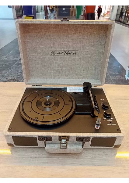 Record Master S-T14012 Retro Pikap Bej Rengi 33-45-78 Devir Çalabilme Bluetooth - Aux