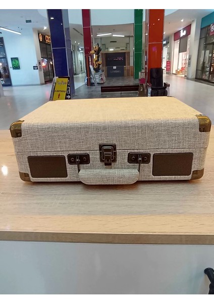 Record Master S-T14012 Retro Pikap Bej Rengi 33-45-78 Devir Çalabilme Bluetooth - Aux