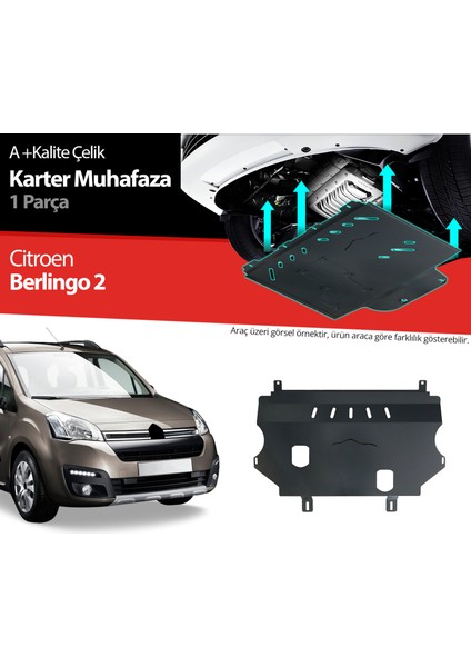 Citroen Berlingo Çelik Karter Muhafaza Koruma 2018 2019 2020 2023 2024