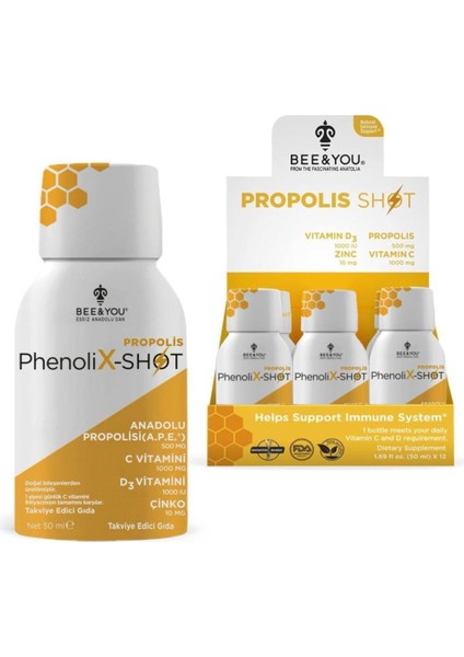 Phenolix-Shot Propolis 50 ml 12'li Kutu