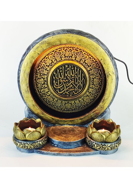 Kelime-I Şehadet Dekoratif Işıklı Mumluk