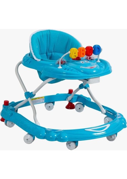 BabyStep Pro Oyuncaklı Yürüteç | Öğretici ve Eğitici | Stoplu Turkuaz Yürüteç