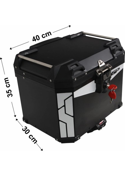 Universal 37 Lt Alüminyum Motosiklet Çantası Siyah fiyatları