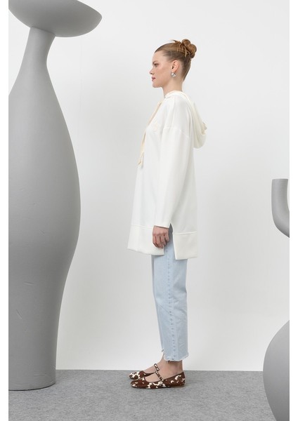 Kadın Nakış Detaylı Balıksırtı Kapişonlu Tunik indirimleri