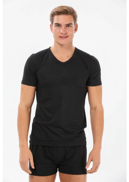 127 Erkek Modal Süper Ince Kısa Kol V Yaka Atlet 10 Adet