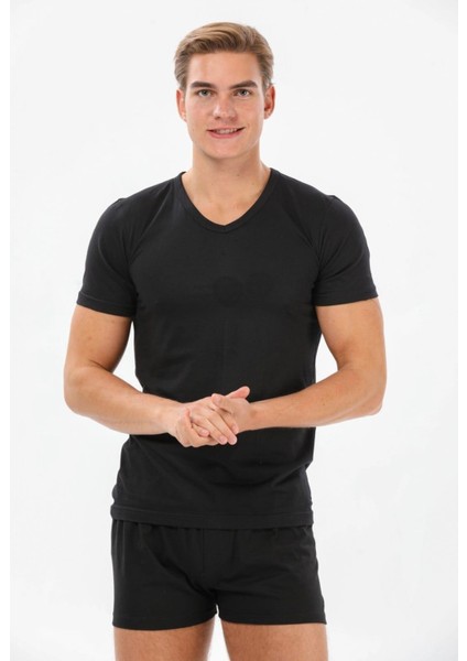 127 Erkek Modal Süper Ince Kısa Kol V Yaka Atlet 10 Adet fiyatları
