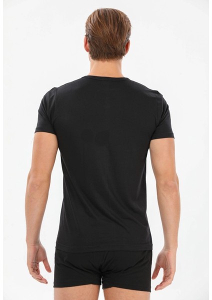 127 Erkek Modal Süper Ince Kısa Kol V Yaka Atlet 3 Adet modelleri