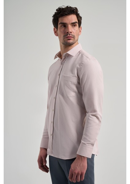Bej Sert Yaka Düz Classic Pamuklu Comfort Fit Gömlek 1004250213 modelleri