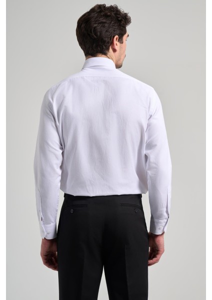 Beyaz Sert Yaka Düz Classic Pamuklu Comfort Fit Gömlek 1004250213 indirimleri