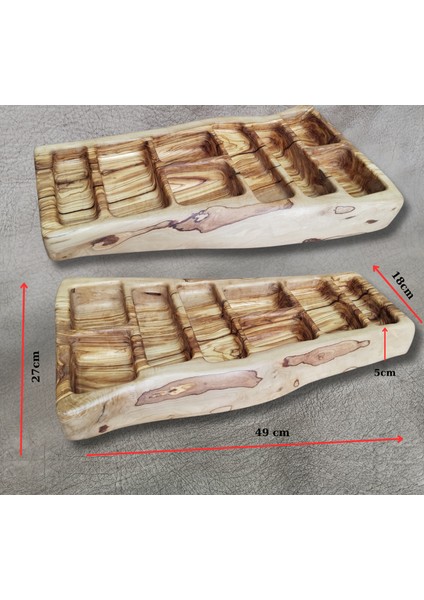 Woodaskania Zeytin Ağacından Dekoratif Ahşap 49/27 Çerezlik / Kahvaltılık modelleri