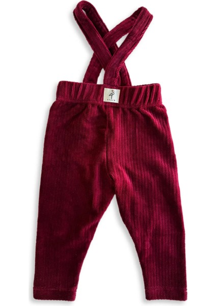 Newy Unisex 4 Mevsim Ayarlanabilir Çapraz Askılı Kadife Bebek Tulumu Bordo