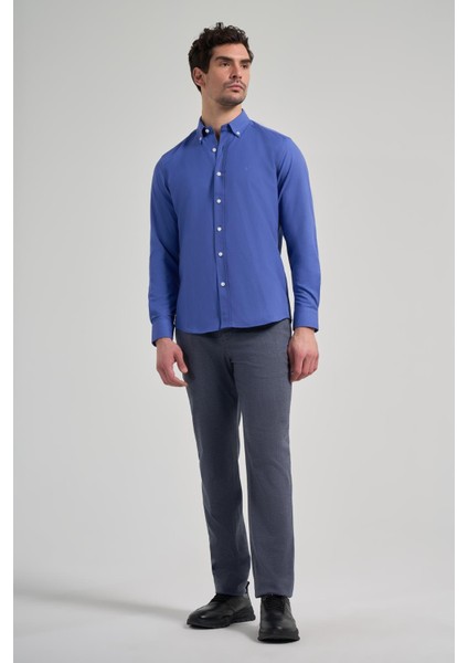 Uzun Kol Düz Oxford Düğmeli Yaka Cepsiz Pamuklu Classic Slim Fit Gömlek 1004250168 fiyatları