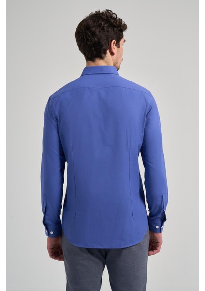 Uzun Kol Düz Oxford Düğmeli Yaka Cepsiz Pamuklu Classic Slim Fit Gömlek 1004250168 indirimleri