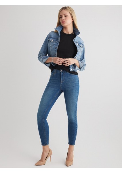 Miranda 126 Normal Bel Mavi Skinny Jeans Kadın
