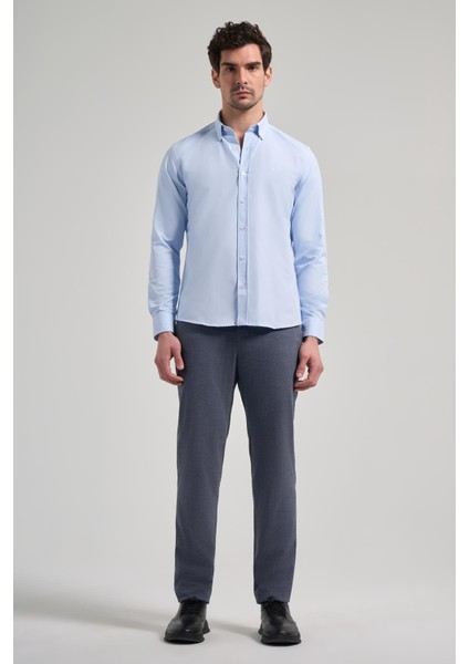 Uzun Kol Düz Oxford Düğmeli Yaka Cepsiz Pamuklu Classic Slim Fit Gömlek 1004250168 fiyatları