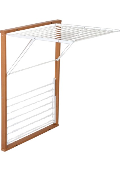 Kiraz Ağacı Duvara Monte Katlanabilir Çamaşır Kurutma Askısı Ceviz Renk modelleri