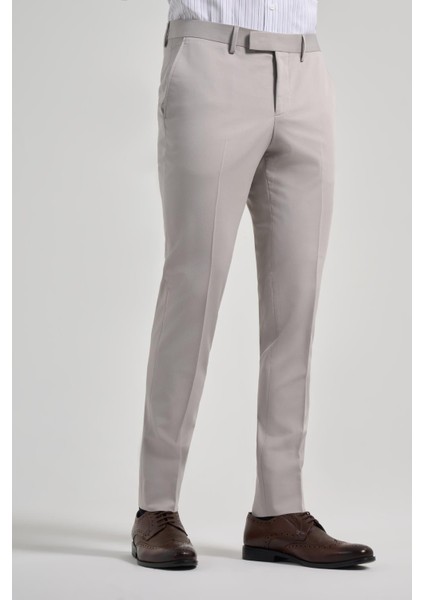 Açık Krem Esnek Yandan Cepli Slim Fit Classic Pantolon 1003250106 modelleri