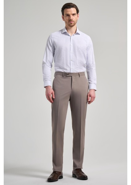 Sütlü Kahverengi Esnek Yandan Cepli Comfort Fit Classic Pantolon 1003250159 fiyatları