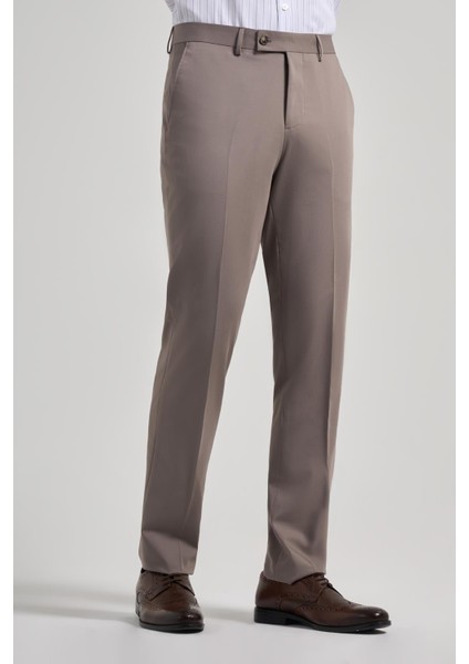 Sütlü Kahverengi Esnek Yandan Cepli Comfort Fit Classic Pantolon 1003250159 modelleri