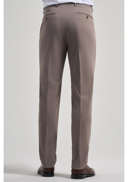 Sütlü Kahverengi Esnek Yandan Cepli Comfort Fit Classic Pantolon 1003250159 fırsatları