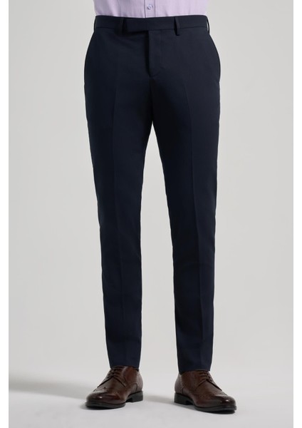 Koyu Lacivert Esnek Yandan Cepli Slim Fit Classic Pantolon 1003250106