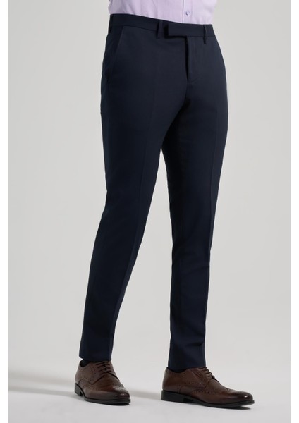 Koyu Lacivert Esnek Yandan Cepli Slim Fit Classic Pantolon 1003250106 modelleri