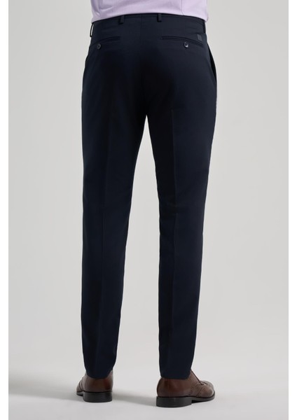 Koyu Lacivert Esnek Yandan Cepli Slim Fit Classic Pantolon 1003250106 fırsatları