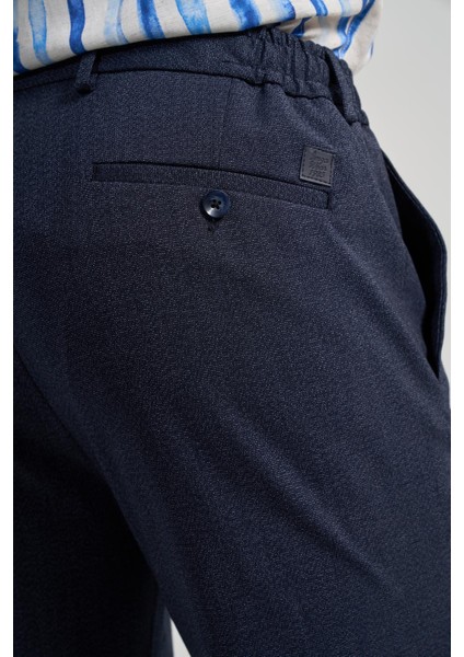 Koyu Lacivert Kendinden Desenli Yan Cep Slim Fit Jogger Pantolon 1003250161 indirimleri