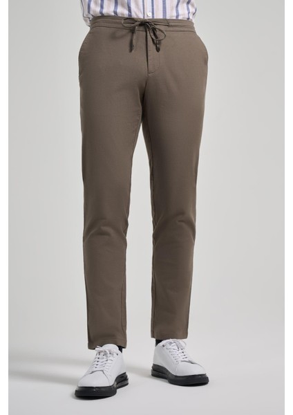 Koyu Haki Pamuklu Yandan Cepli Casual Comfort Fit Jogger Pantolon 1003250110