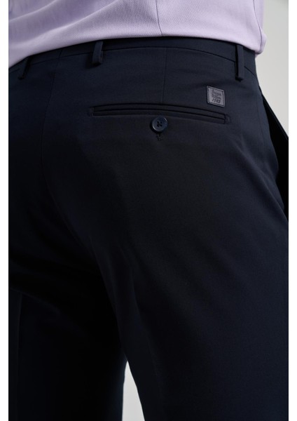 Koyu Lacivert Esnek Yandan Cepli Slim Fit Classic Pantolon 1003250106 indirimleri