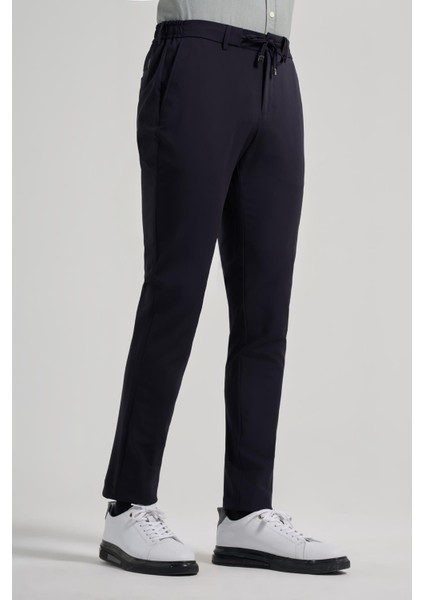 Koyu Lacivert Esnek Yandan Cepli Casual Slim Fit Jogger Pantolon 1003250118 modelleri