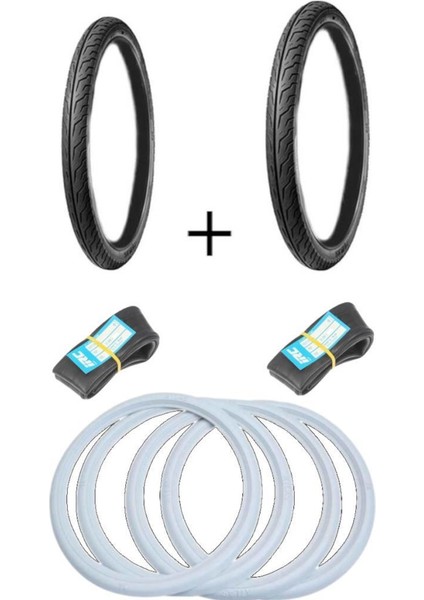 Motosiklet Lastik Seti 17-18 İnce Beyaz Yanak Takımı ile 170 mm Taban Genişliği