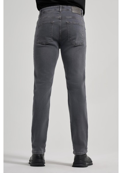 Koyu Antrasit Düz Gabardin Pamuklu 5 Cep Slim Fit Casual Denim Pantolon 1023245158 fırsatları