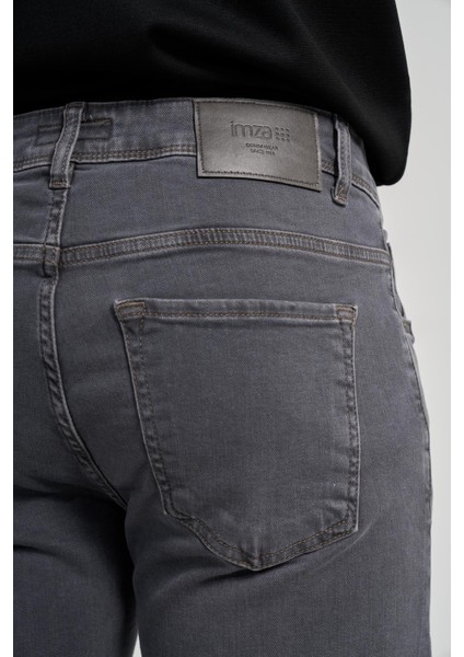 Koyu Antrasit Düz Gabardin Pamuklu 5 Cep Slim Fit Casual Denim Pantolon 1023245158 indirimleri
