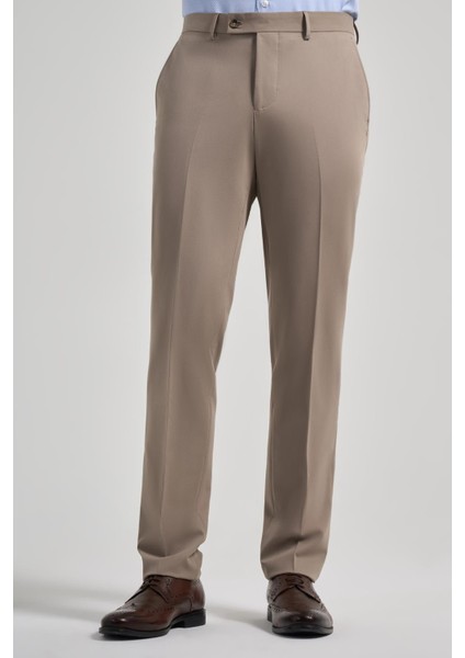 Koyu Vizon Esnek Yandan Cepli Comfort Fit Classic Pantolon 1003250159