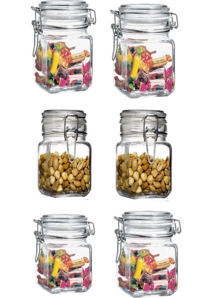 Cam Kapaklı Kelepçeli 6'lı Kavanoz Seti 1050 cc 97626