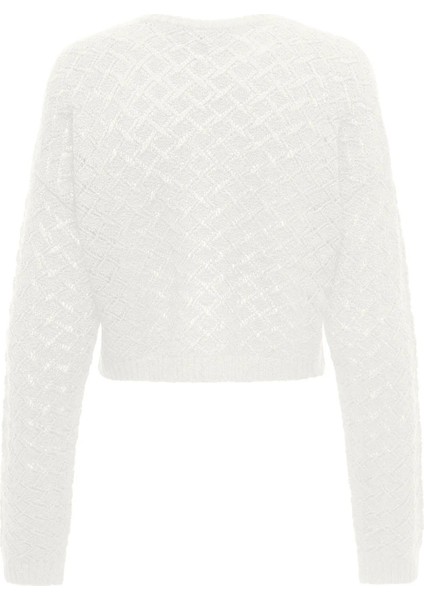 Kadın Onlmıamı Bisiklet Yaka Uzun Kollu Örme Kazak 15335109 Ekru fiyatları