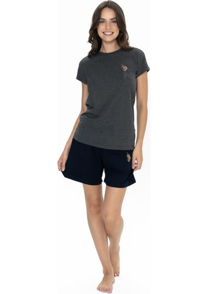 Us Polo Kadın Bisiklet Yaka, Kısakol, T-Shirt ve Cepli Şort Takım